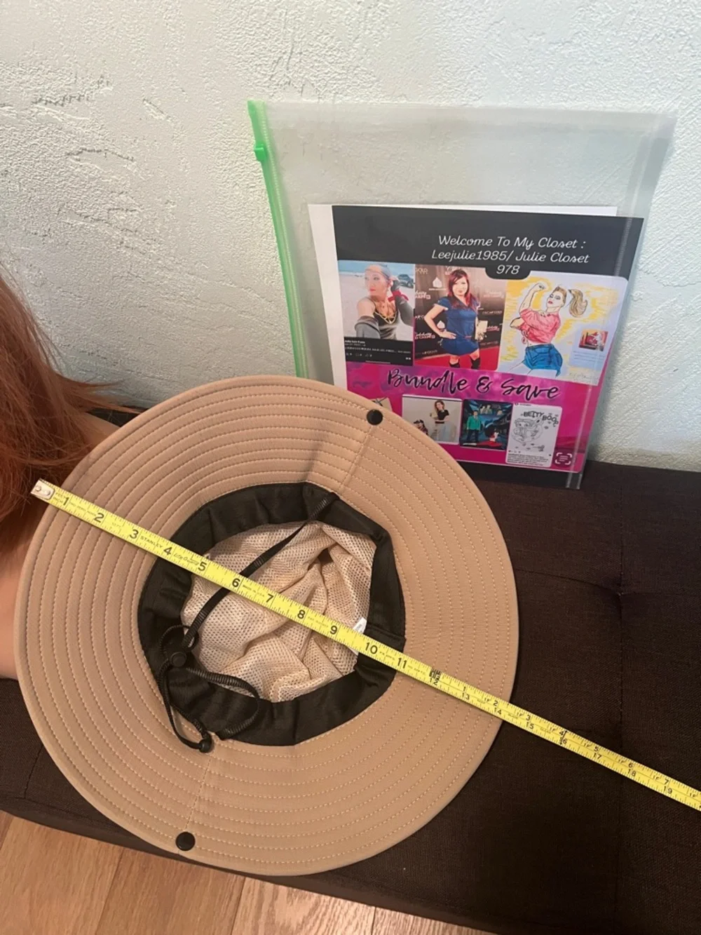 #1792**Light Tan Unisex’s Wide Brim Sun Hat with Chin Strap - Picture 3 of 11